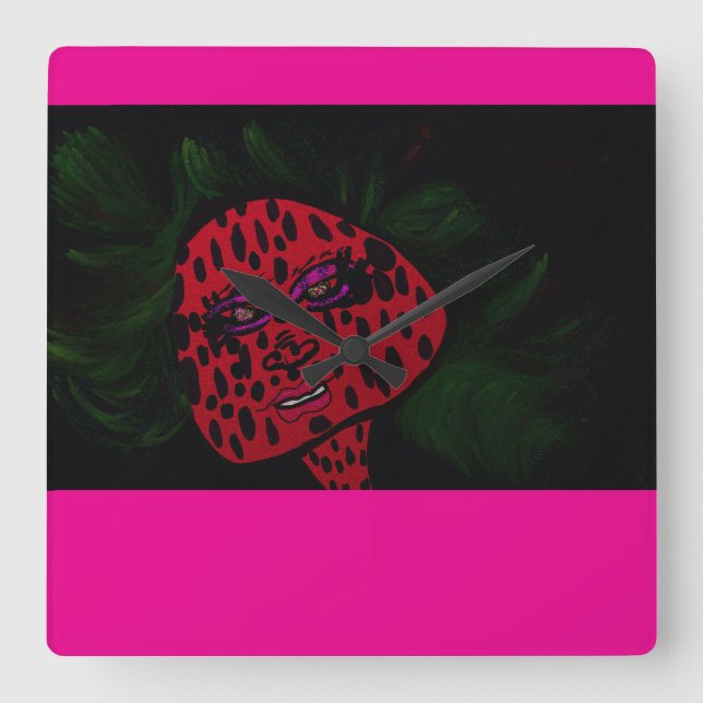 Strawberry Glamour  Square Wall Clock (Front)