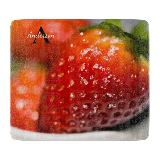 Strawberry Glass chopping board (Front)