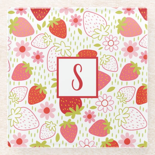 Strawberry Glass Coaster (Front)
