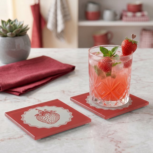 Strawberry Glass Coaster (Creator Uploaded)