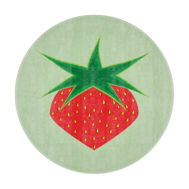 Strawberry Glass Cutting Board (Front)