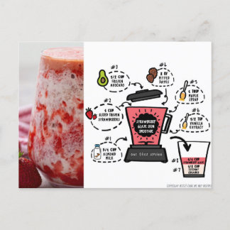 strawberry glaze skin smoothie recipe postcard