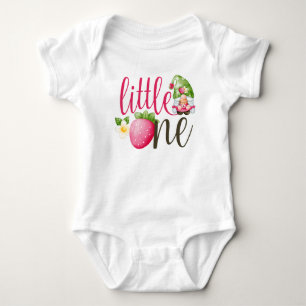 Strawberry Gnome Garden Baby Girl's 1st Birthday Bodysuit