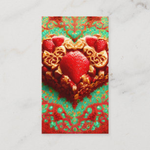 strawberry gold dessert business card