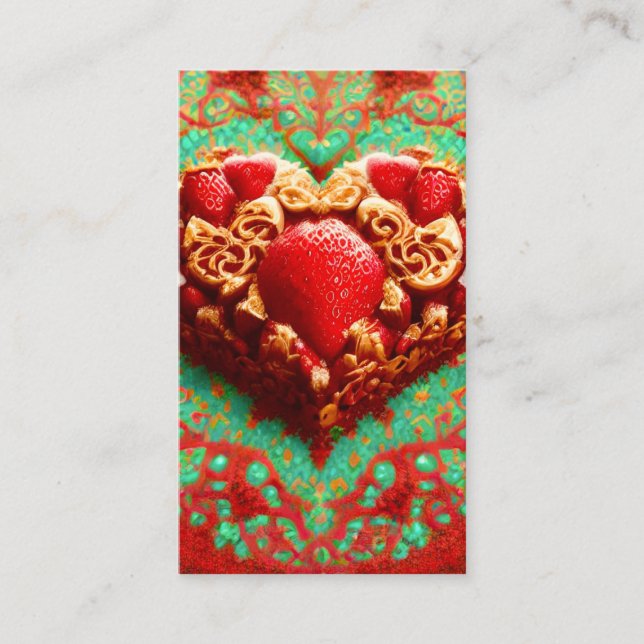 strawberry gold dessert business card (Front)