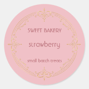 Strawberry Gold Small Business Bakery Label
