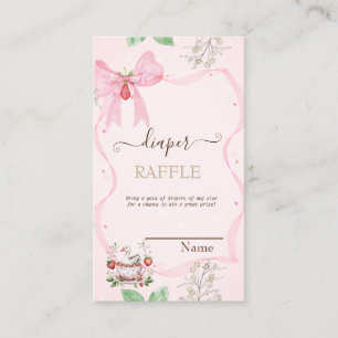 Strawberry,Goose,Bow Frame Dots Baby Shower Enclosure Card