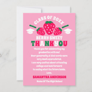 Strawberry Graduation Thank You Card