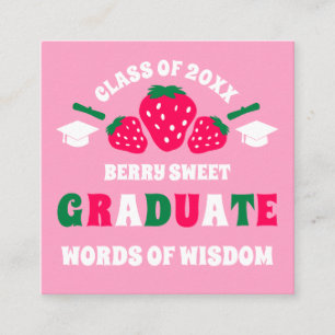 Strawberry Graduation Words Of Wisdom Advice Card