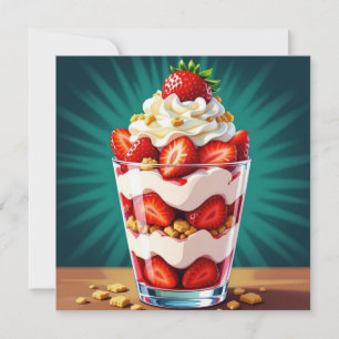Strawberry, Granola and Whipped Cream Parfait Card
