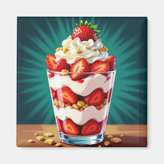 Strawberry, Granola and Whipped Cream Parfait  Magnet
