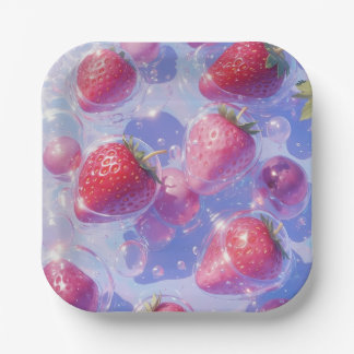 Strawberry Grape Splash Paper Plate