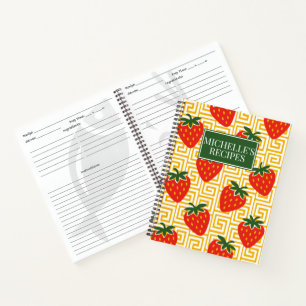 Strawberry Greek Key Recipe Notebook