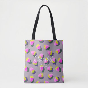 Strawberry Grey Tote Bag