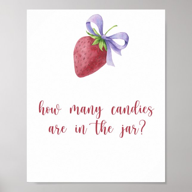 Strawberry - guess how many candies Poster (Front)