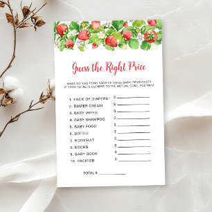 Strawberry Guess The Price Baby Shower Game