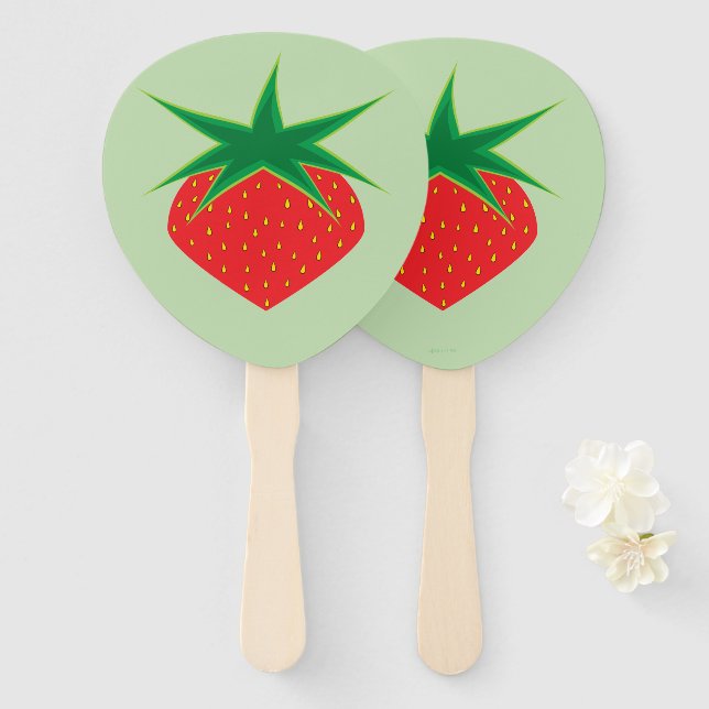 Strawberry Hand Fans (Front and Back)