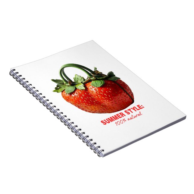 Strawberry Handbag Design – Hyper-Realistic Summer Notebook (Right Side)
