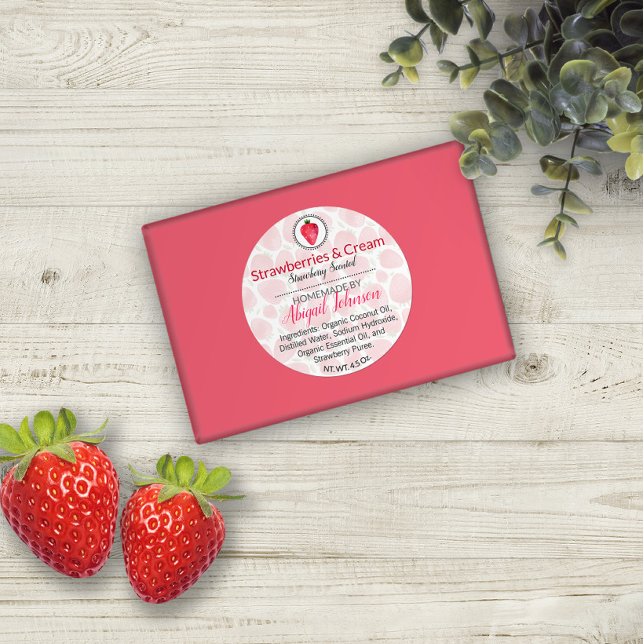 Strawberry Handmade Homemade Bath & Body Label (Creator Uploaded)