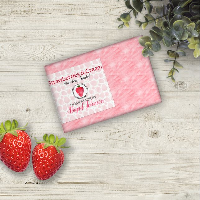 Strawberry Handmade Homemade Soap | Scrub Label (Creator Uploaded)