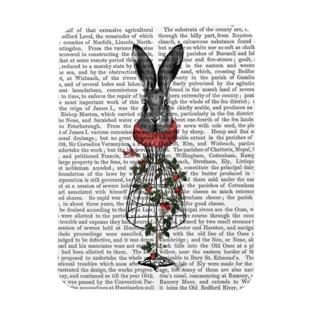 Strawberry Hare Magnet (Vertical)