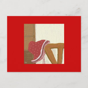 Strawberry Hat Painting Postcard