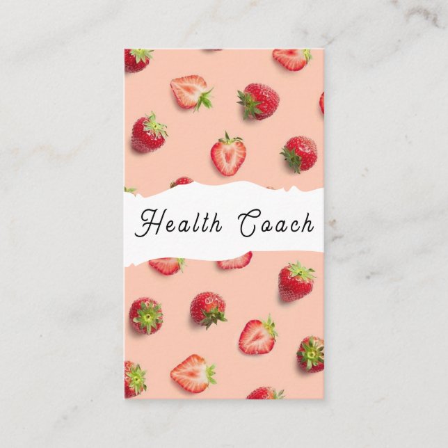 Strawberry Health Coach Business Card (Front)