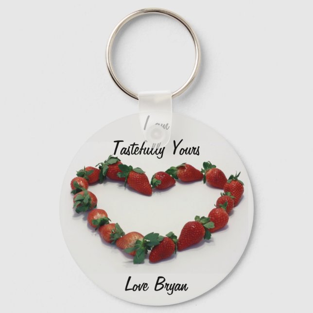 Strawberry Heart Key Ring (Front)