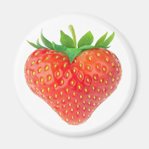 Strawberry heart magnet