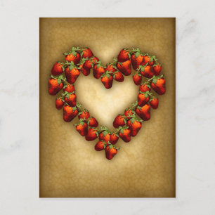 Strawberry Heart Postcard