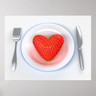 Strawberry - Heart Poster