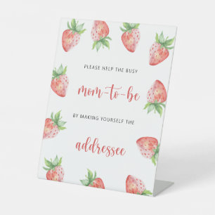 Strawberry - Help the Busy Mum-to-Be Pedestal Sign
