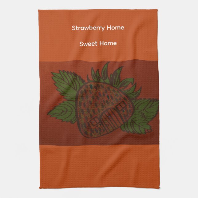 Strawberry Home Sweet Home Kitchen Towel (Vertical)