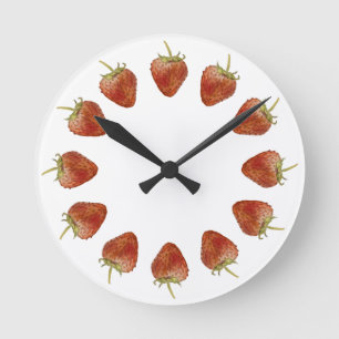 Strawberry Hours 12 Strawberries Circle Wall Clock