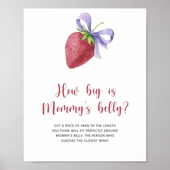 Strawberry - how big is mummy's belly game poster (Front)