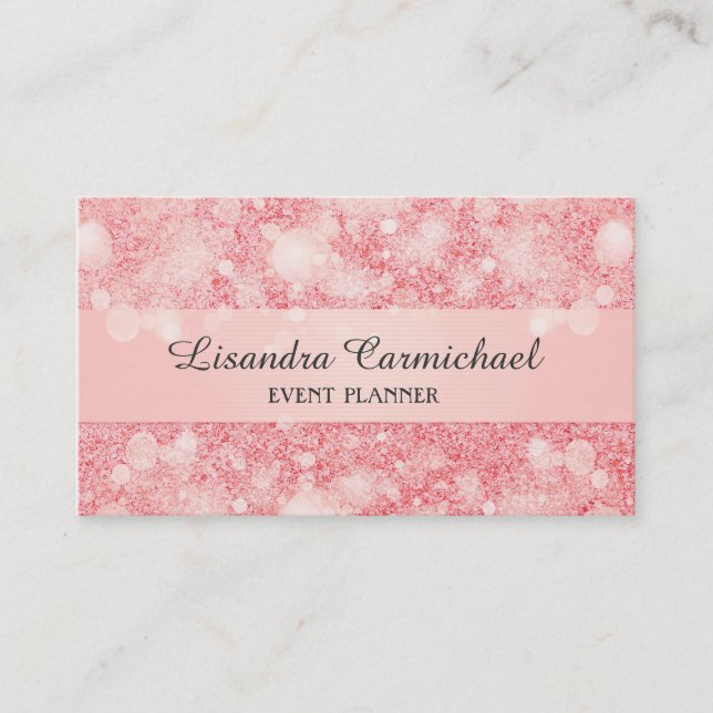 Strawberry Ice Bokeh Business Cards (Front)