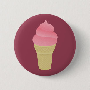 Strawberry Ice Cream 6 Cm Round Badge