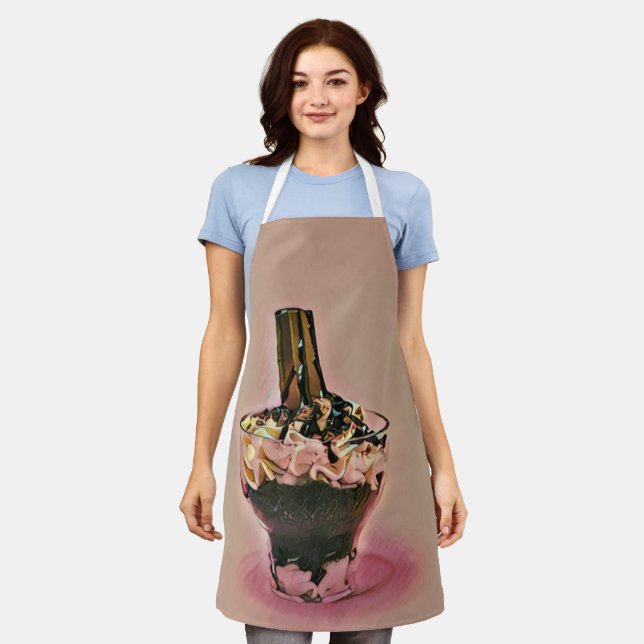 Strawberry ice cream apron (Worn)