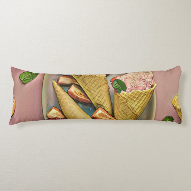 Strawberry ice cream body cushion (Front)