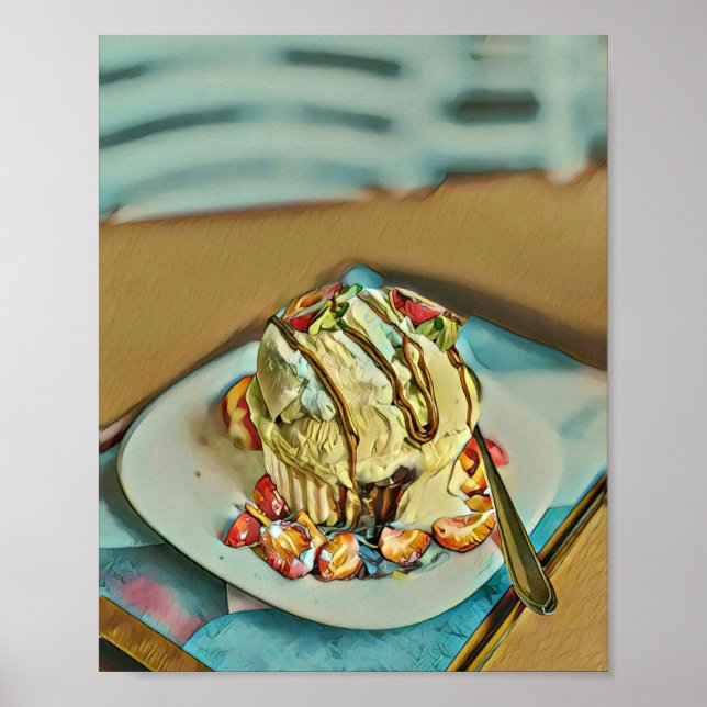 Strawberry ice cream cake poster (Front)