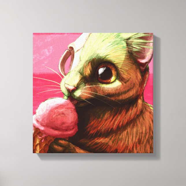 Strawberry Ice Cream Canvas Print (Front)