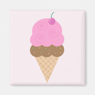 Strawberry Ice Cream Cone Magnet