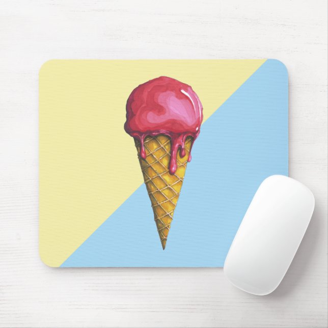 Strawberry Ice-cream cone Mouse Mat (With Mouse)