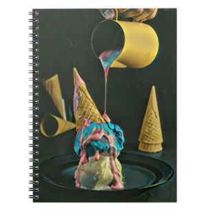 Strawberry ice cream cone notebook