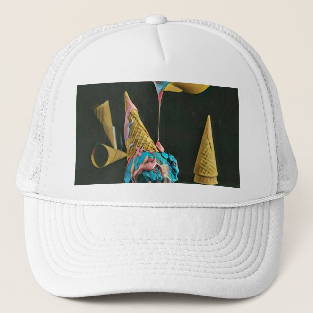 Strawberry ice cream cone trucker hat (Front)