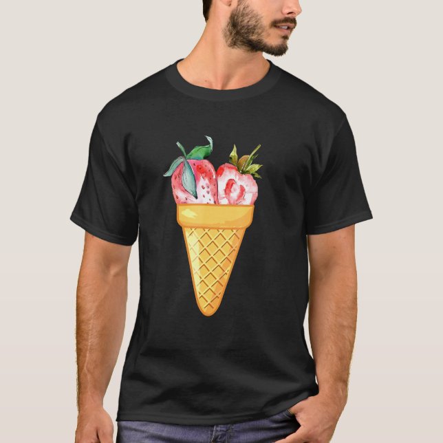 Strawberry Ice Cream - Fruit And Ice Cream Collect T-Shirt (Front)