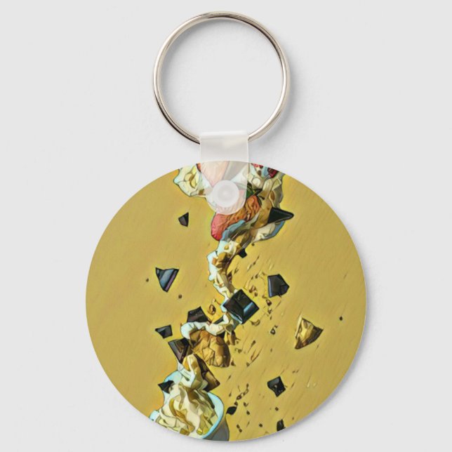 Strawberry ice cream fruits key ring (Front)