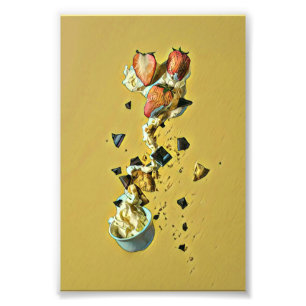Strawberry ice cream fruits photo print