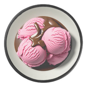 Strawberry Ice Cream Hockey Puck
