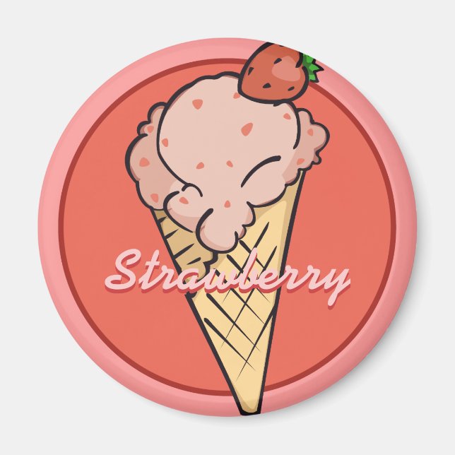 Strawberry Ice Cream Magnet (Front)